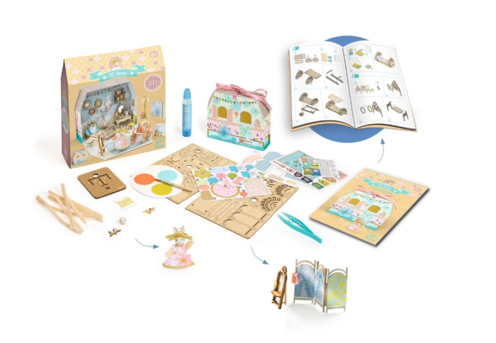 Casuta miniaturala de asamblat si colorat Alba, Djeco [3]