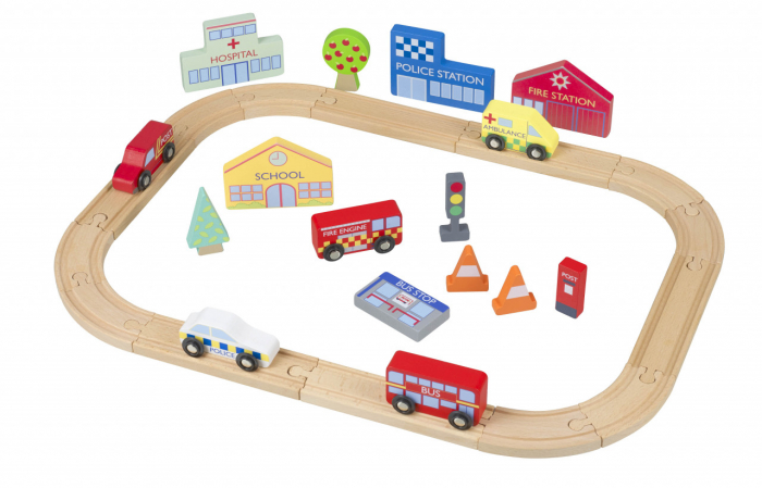 Circuit cu vehicule utilitare, Orange Tree Toys [3]