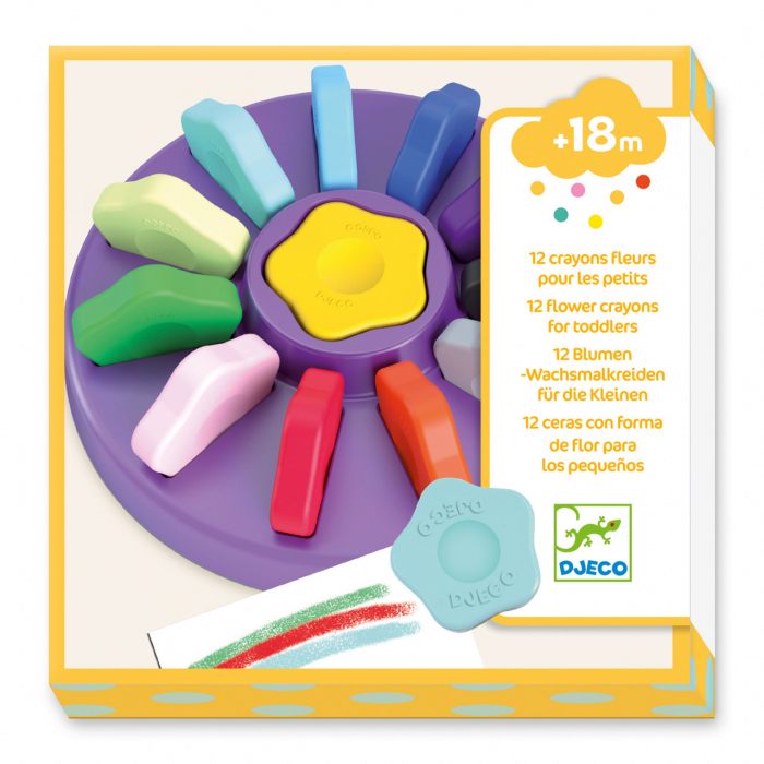 Set 12 Creioane cerate floare, Ergonomice, Djeco [3]