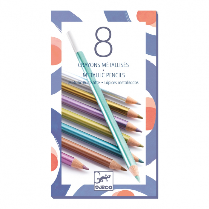 Set 8 Creioane colorate metalice, Djeco [3]