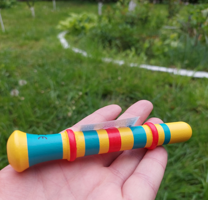Fluier din Lemn, Pictat, Sunet de Rata, 12 cm [2]