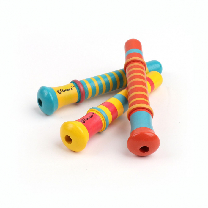 Fluier din Lemn, Pictat, Sunet de Rata, 12 cm [3]