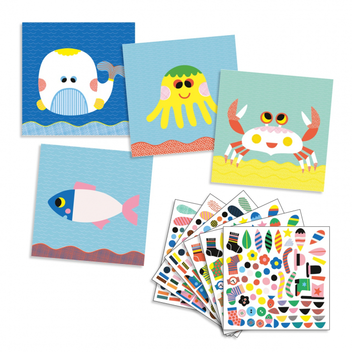 Joc creativ colaje Creaturi marine, Djeco [2]
