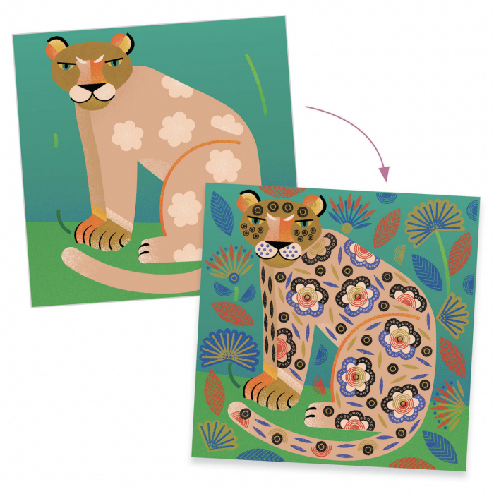 Joc creativ cu stampile Modele si animale, Djeco [3]
