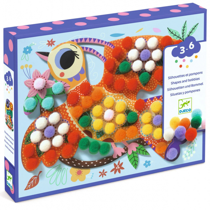 Joc Creativ de Decorat Pasari cu Bilute Mici, Colorate, Djeco [1]