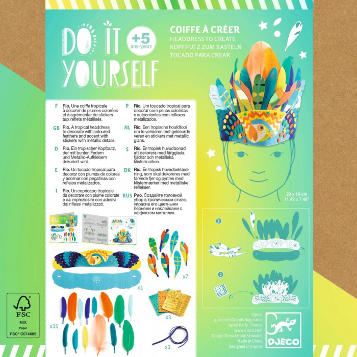 Joc creativ DIY Coroana Carnavalul de la Rio, Djeco [6]