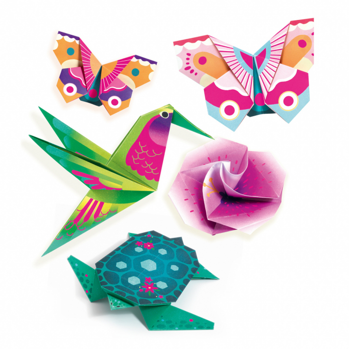 Joc creativ origami Animale si flori exotice, Djeco [2]