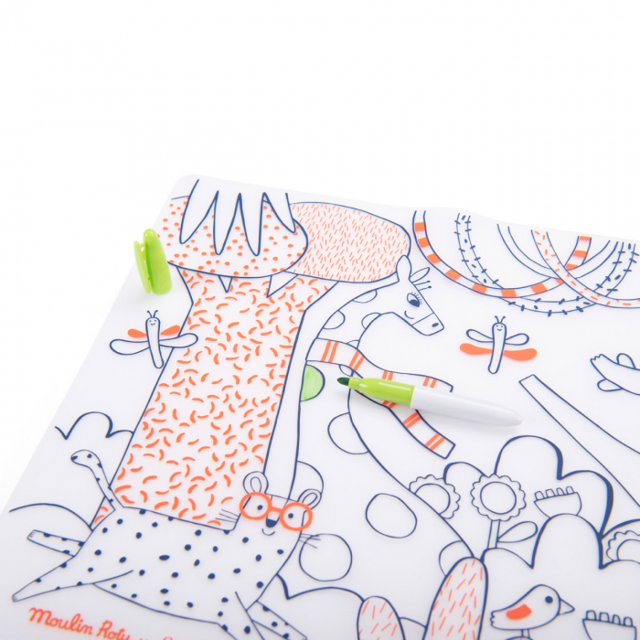 Joc creativ Plansa din silicon de colorat, Moulin Roty [4]