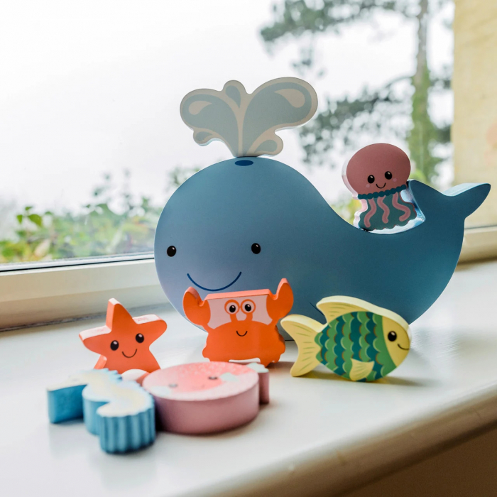 Joc de Echilibru din Lemn cu Balena si Fauna Marina, Orange Tree Toys [2]