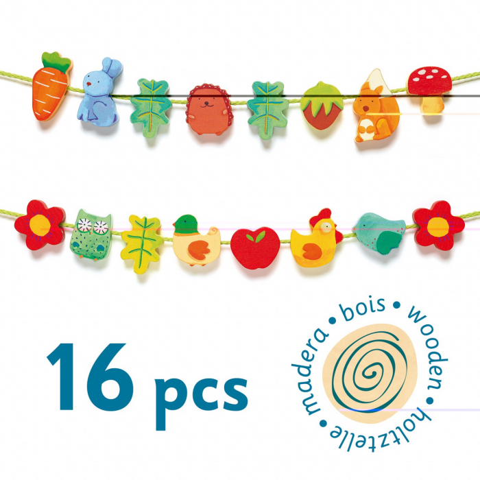Joc Montessori de indemanare Figurine de insirat, Djeco [2]