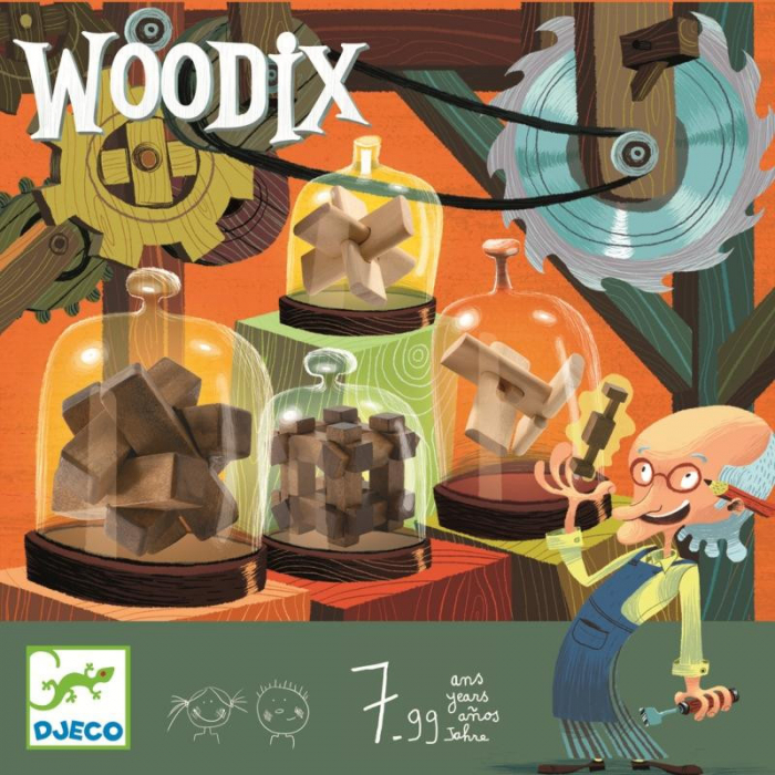 Joc logic Woodix 6 jocuri puzzle din lemn, Djeco [4]