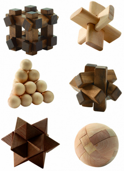 Joc logic Woodix 6 jocuri puzzle din lemn, Djeco [2]