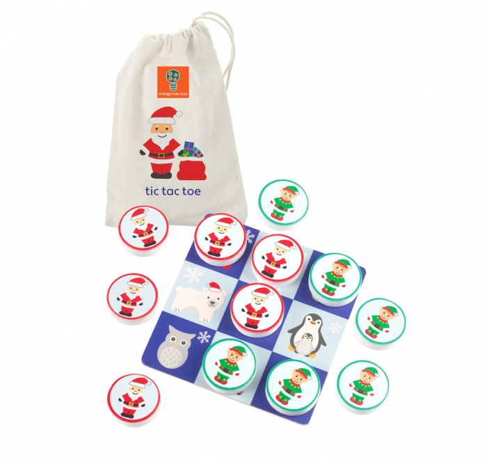 Joc tic tac toe din lemn varianta de sarbatori, Orange Tree Toys [4]