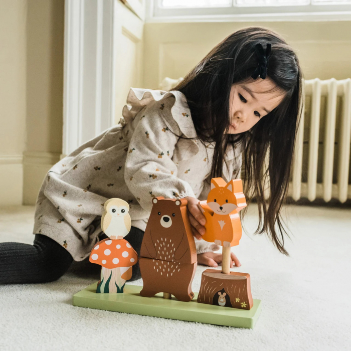 Jucarie de Stivuit Animalele Padurii, din Lemn, Orange Tree Toys [5]
