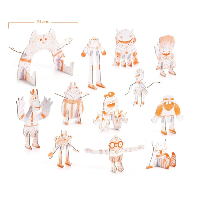 Kit Creativ Monstri de Colorat si Asamblat, Djeco [2]