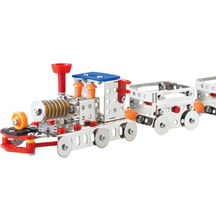Kit STEM Locomotiva cu aburi si doua vagoane, nivel intermediar, Construct It [2]