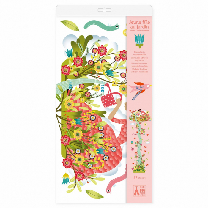 Masuratoare de Perete Gradina inflorita, 160 cm, 29 Abtibilduri, Djeco [3]