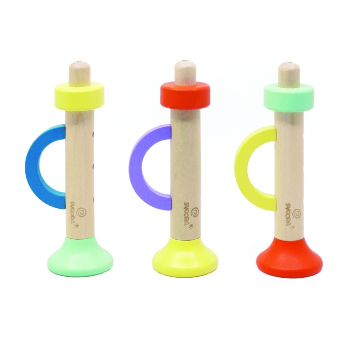 Mini trompeta din lemn, Svoora Portocaliu [4]