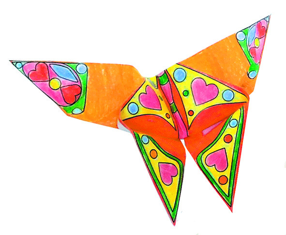 Origami Fluturasi de colorat, Fridolin [3]