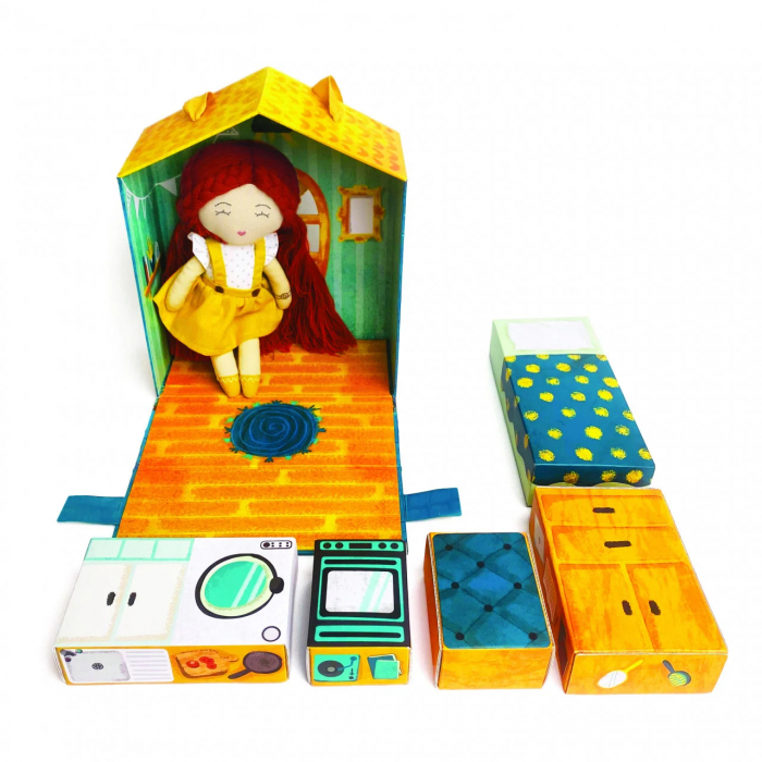 Papusa Textila Lora cu Casa de Papusi, 20 cm, Joc Premiat in 2023 [5]