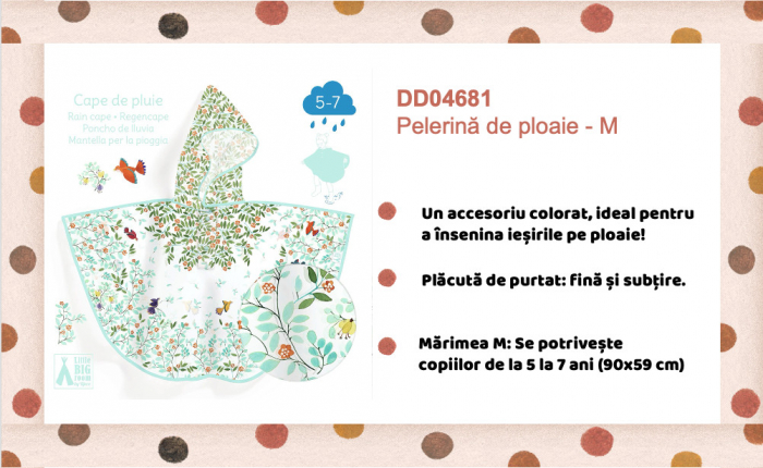 Pelerina de ploaie Flori si pasari, Djeco [4]