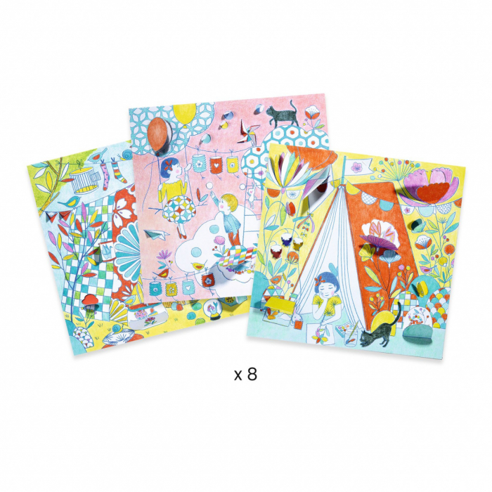 Planse de colorat cu surprize Jocurile Ninei, Djeco [4]