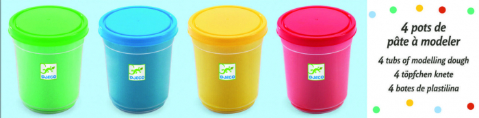Plastilina 4 tuburi culori clasice, Djeco [2]