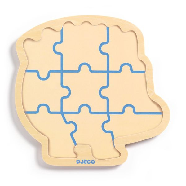 Puzzle Arici 9 Piese cu Baza din Lemn, Djeco [4]
