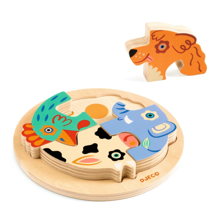 Puzzle din lemn Rondo Dog, Djeco [2]