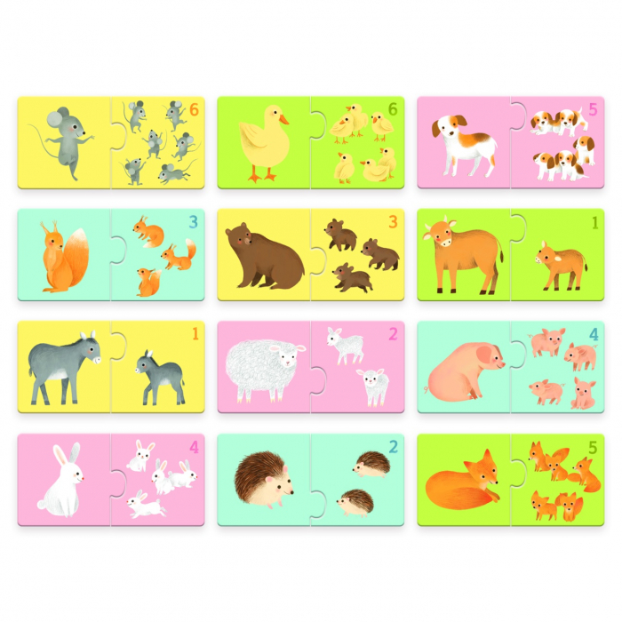 Puzzle duo asociere mama-pui, Djeco [3]