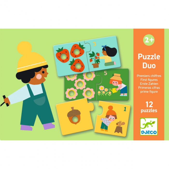 Puzzle duo tactil Primele numere, Djeco [4]