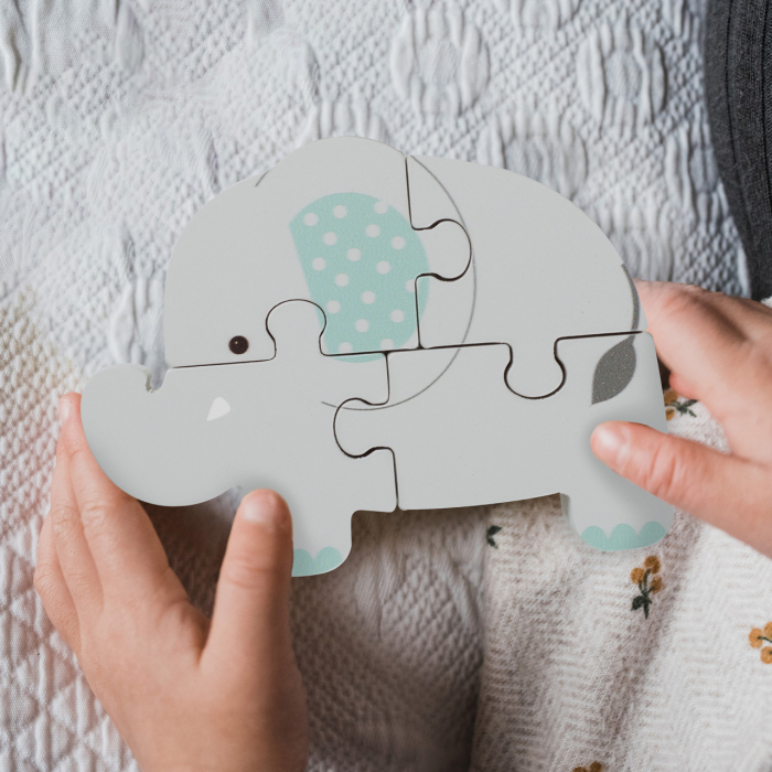 Puzzle Elefant din Lemn, 4 Piese [2]