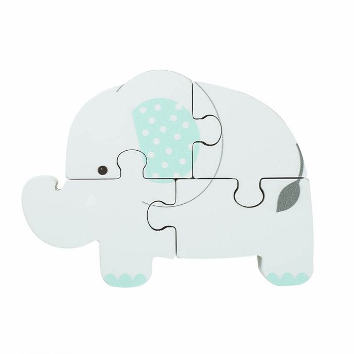 Puzzle Elefant din Lemn, 4 Piese [4]