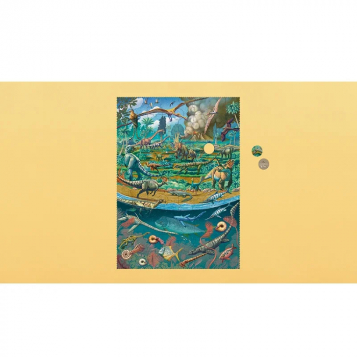 Puzzle Epoca Dinozaurilor, 100 Piese si Saculet Textil, Londji [2]