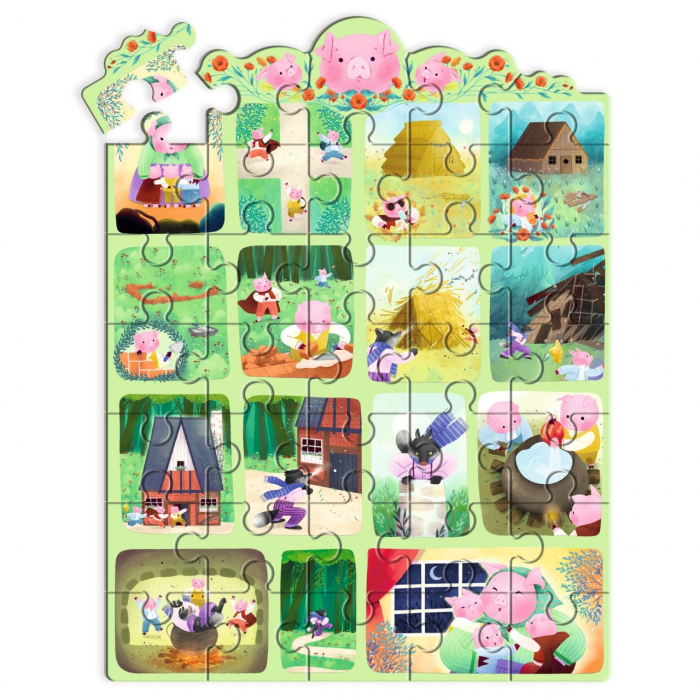 Puzzle poveste Cei trei purcelusi, Djeco [3]