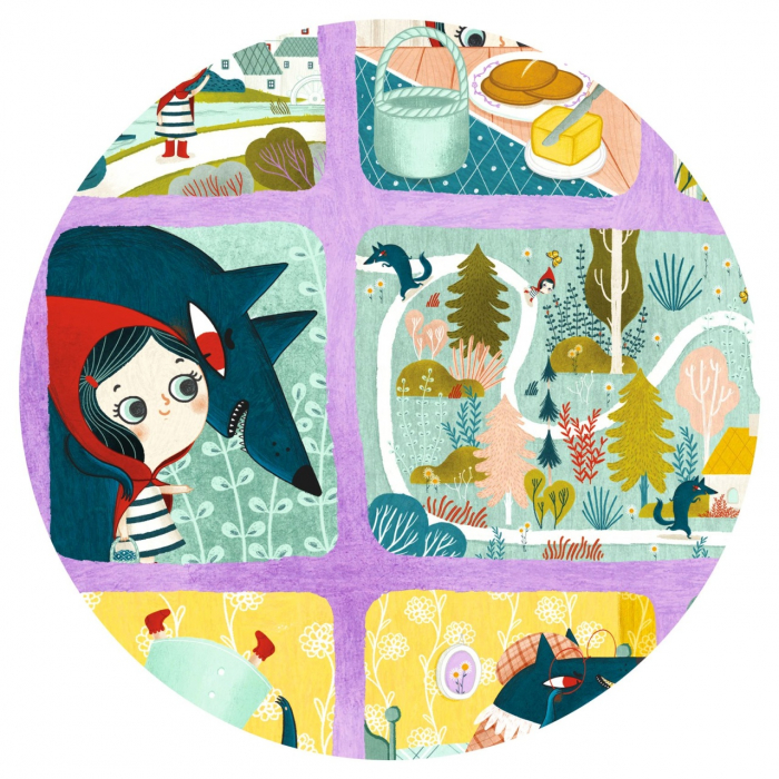 Puzzle poveste Scufita Rosie, Djeco [4]