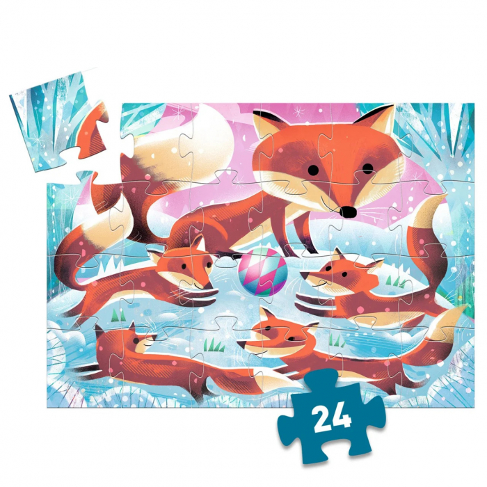 Puzzle Premium Vulpita Ginger, 24 Piese Carton, 42x30 cm, Djeco [2]