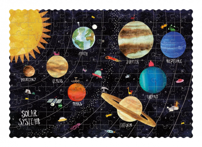Puzzle Sistemul Solar, 100 Piese, 23.5 x 16.5 cm, Londji [2]