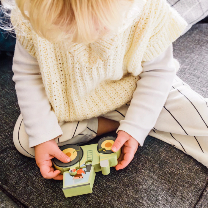 Puzzle Tractor din Lemn, 4 Piese, 12+ Luni, Orange Tree Toys [2]