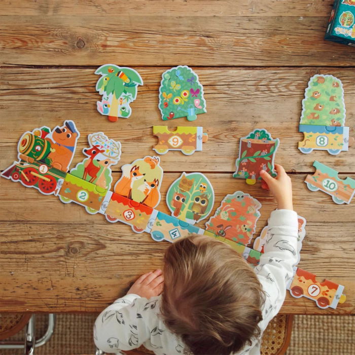 Puzzle Trenulet: Invat sa Numar de la 1 la 10, cu 20 Piese si 102 cm lungime [2]