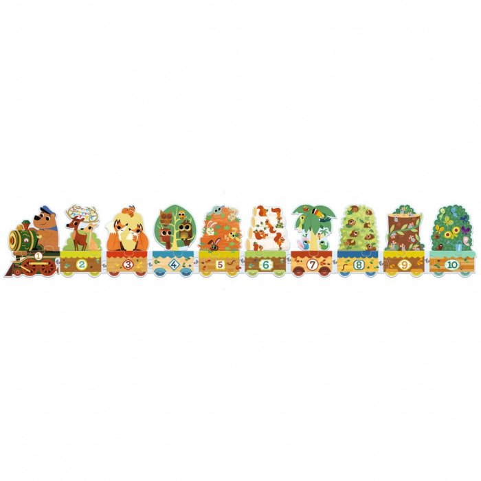 Puzzle Trenulet: Invat sa Numar de la 1 la 10, cu 20 Piese si 102 cm lungime [3]