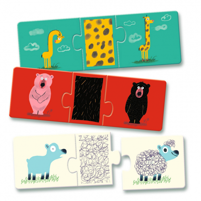 Puzzle trio Animale dezbracate, Djeco [3]