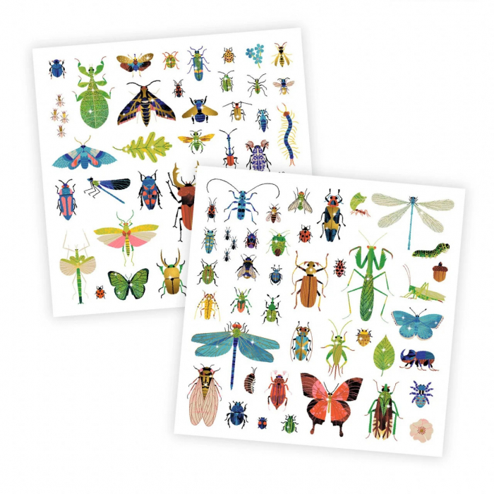 Set 160 Abtibilduri Metalice Microcosmos cu Insecte, Djeco [2]