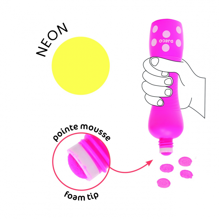 Set 4 markere culori neon pentru bebe, Djeco [2]