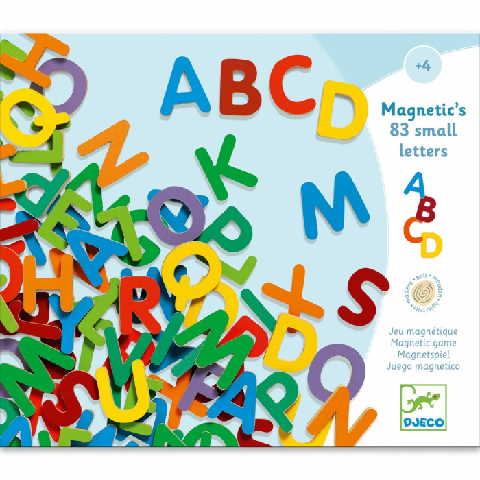 Set 83 Litere Magnetice de Tipar Mari, Lemn si Magnet, Djeco [2]