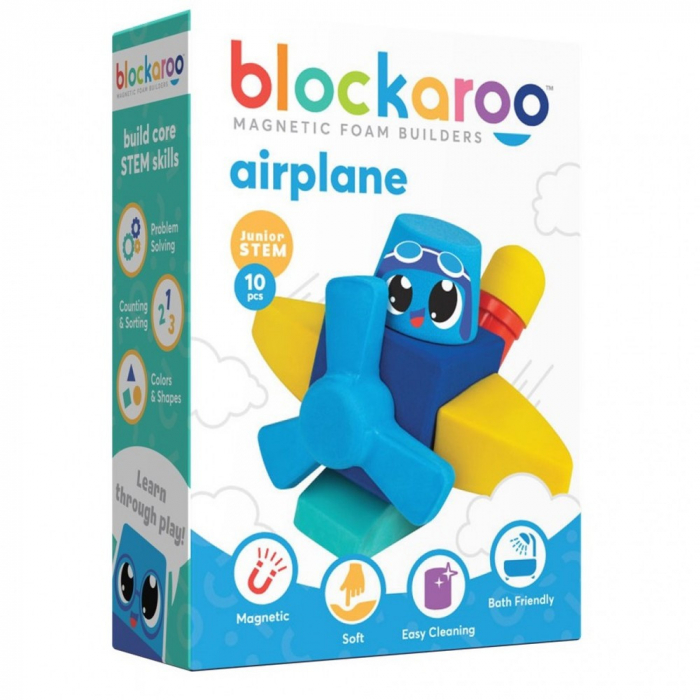 Set cuburi din spuma cu magnet Blockaroo, Avion 10 piese [1]