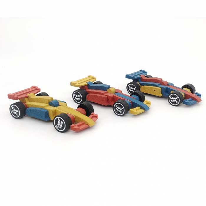 Set de constructie 3 masini de curse, Croc toys [4]