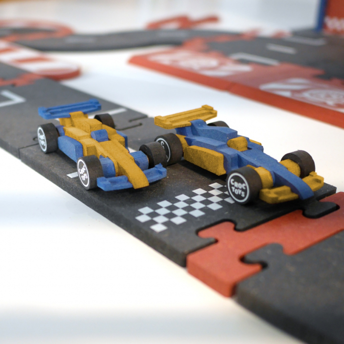Set de constructie Garaj modular cu pista si 2 masini de curse, Croc toys [3]