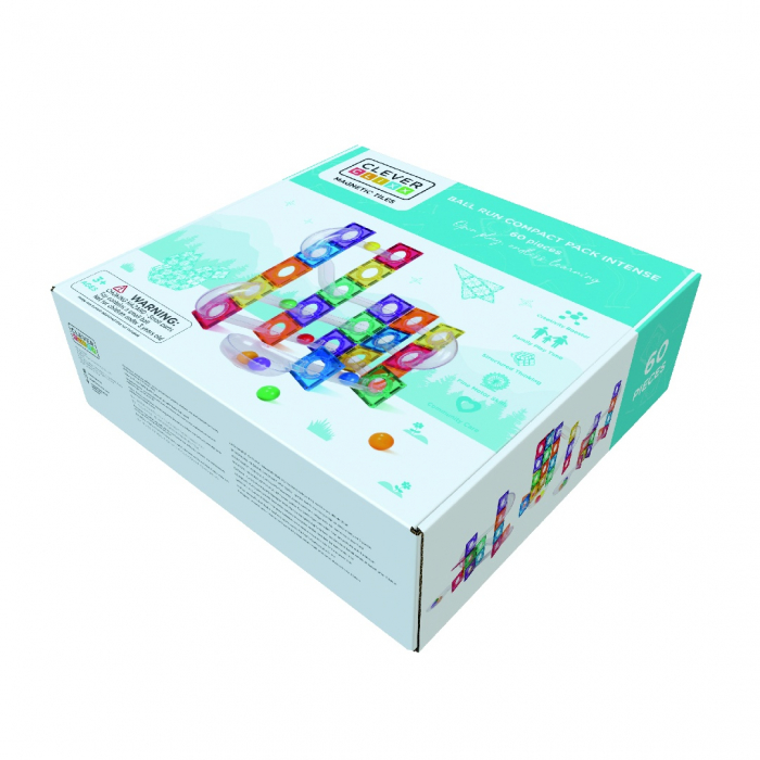 Set magnetic Circuit cu bile Compact 60 Piese, Cleverclixx [4]