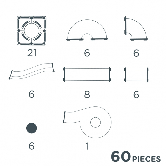 Set magnetic Circuit cu bile Compact 60 Piese, Cleverclixx [3]